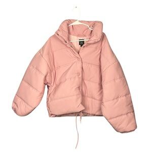 Wild Fable bubblegum pink cropped puffer jacket Barbie coquette